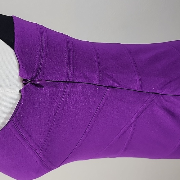 Express Y2K Style purple and black bodycon bandage mini dress size S - Picture 3 of 13